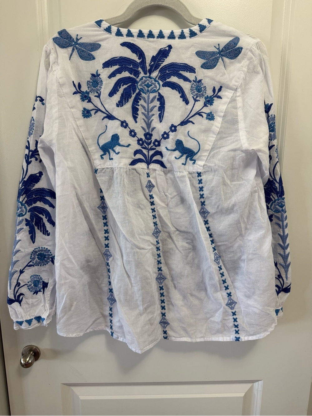 JOHNNY WAS TARRA FIELD HENLEY BLOUSE SMALL * - Picture 9 of 9